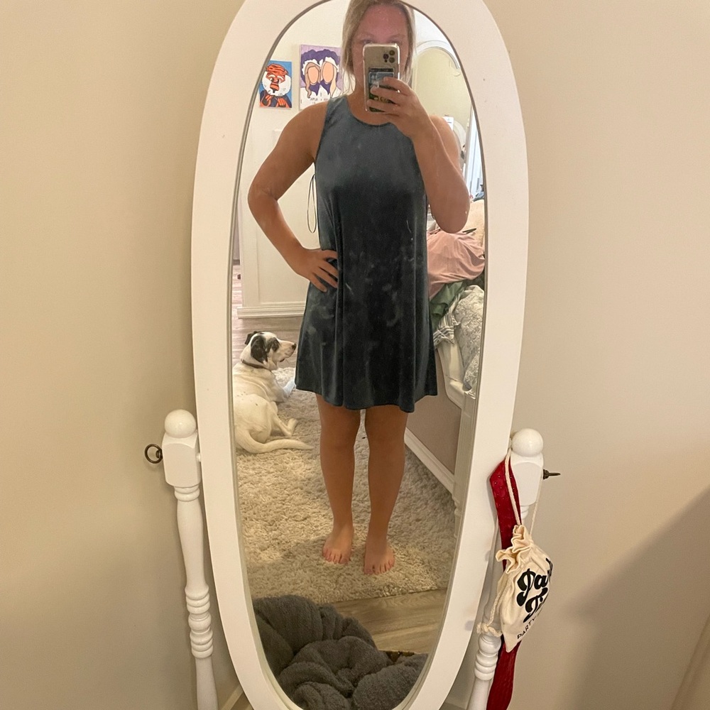 Blue velvet dress